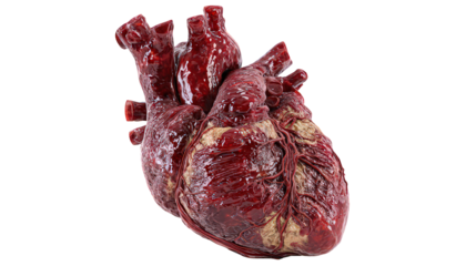 Red Glitter Anatomical Heart Model on Black Background