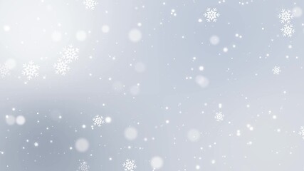 white christmas background with snowflakes and snow fall animation, christmas and new year winter holiday social media motion background	 - Powered by Adobe