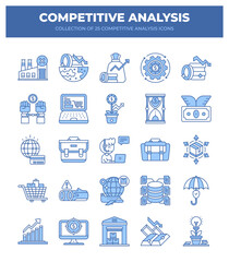 Competitive Analysis. 25 Essential Icons for Business Strategy