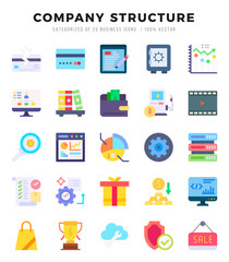 Company Structure Icon Pack 25 Vector Symbols for Web Design.