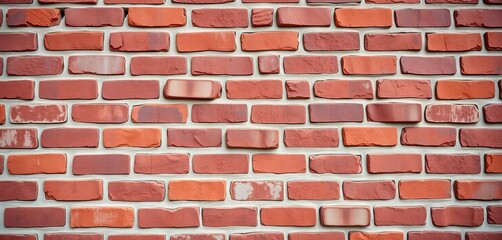 Obraz premium Rough-textured brick wall, varying shades of red and brown, background texture, backdrop