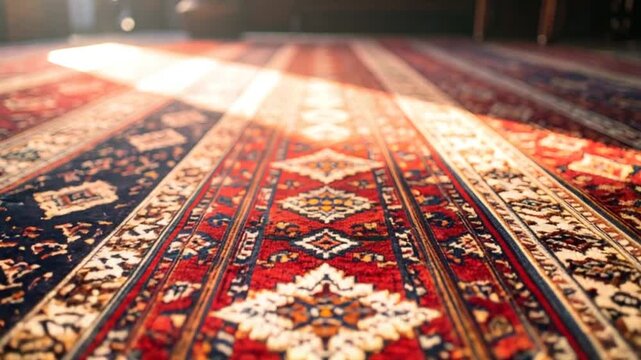 Ornate carpet pattern closeup
