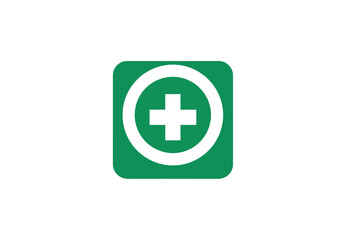 Green square icon with rounded corners containing a white circle and plus symbol