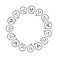 シンプルな手書きのかわいい漫符イメージのフレーム