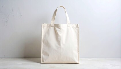 Beige Tote Bag on Neutral Background
