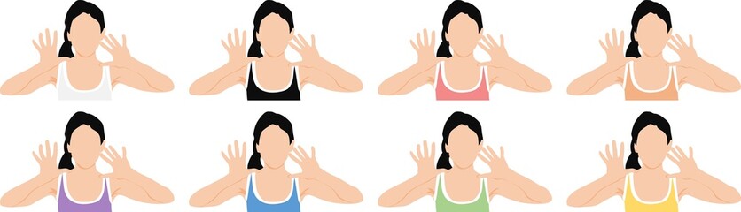 下着を着た女性のイラスト