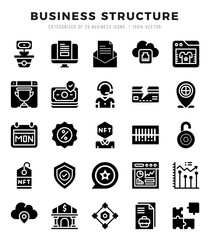 Business Structure Glyph icons. Vector Glyph illustration.