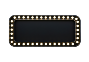 Isolated vintage retro illuminated light sign, cinema or theater banner style