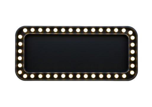 Isolated vintage retro illuminated light sign, cinema or theater banner style