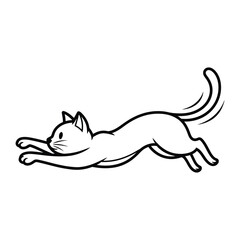 Agile Cat: A streamlined illustration of a sleek cat in mid-leap, exuding grace and agility with every curve and contour.