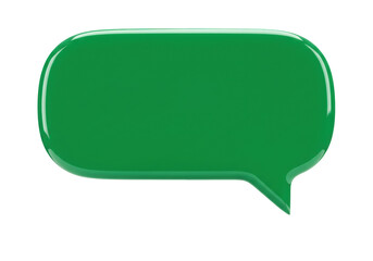 Isolated green speech bubble with rounded edges, communications and conversation concept