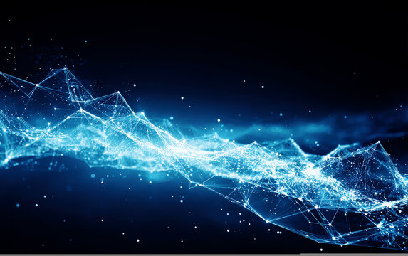 Abstract Digital Network Structure with Glowing Connections