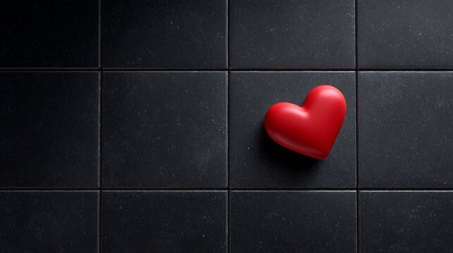 red heart on a wooden background - Powered by Adobe