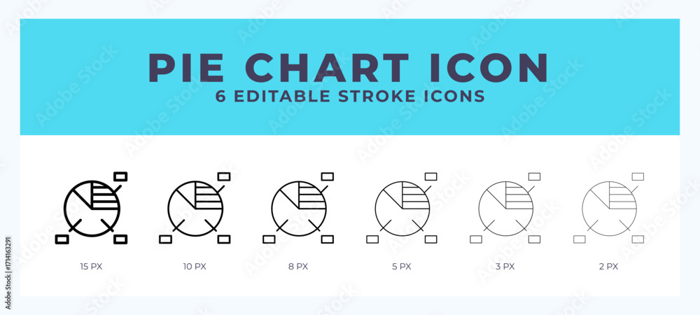 Poster pie chart vector icon. with different stroke vector illustration.