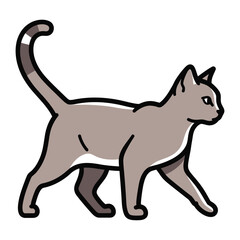 Animated Cat Silhouette: A charming animation of a sleek, gray cat in elegant silhouette against a clean backdrop, epitomizing feline grace and poise.
