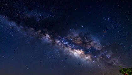 Fototapeta premium Breathtaking celestial panorama of the Milky Way galaxy at night.
