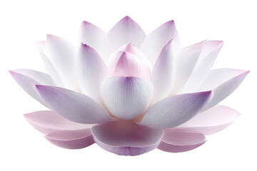 White and Pink Lotus Flower on Transparent Background