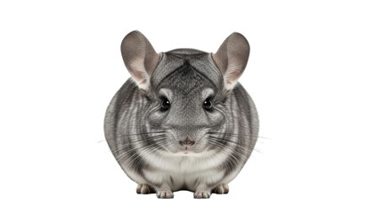 Isolated Chinchilla, studio shot, adorable pet, gray, friendly, rodent, animal portrait