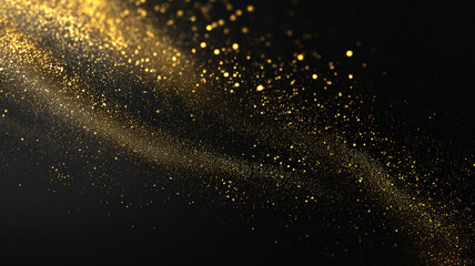 Fototapeta premium Dark gradient background with glowing golden dust