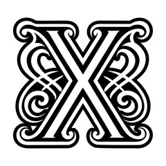 Creative letter x logo designed in glyph style