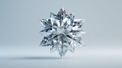 A multifaceted, star-shaped diamond, clear and gleaming
