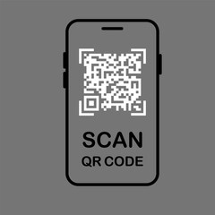 QR code on phone for mobile app, payment and discounts, marketing and electronic commerce, quick payment.