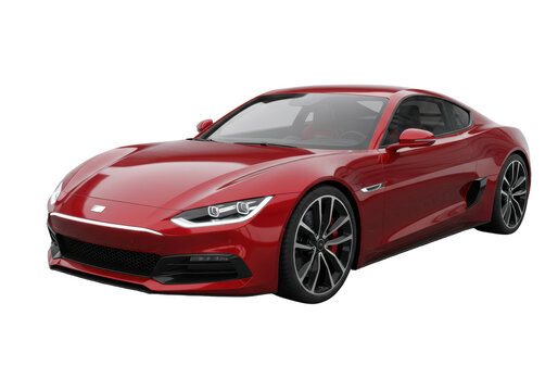 Isolated elegant red sports car, modern design, powerful motor, transportation asset