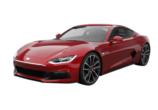 Isolated elegant red sports car, modern design, powerful motor, transportation asset