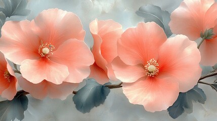 Soft Pink Flowers with Delicate Petals and Subtle Background Design