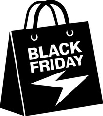 Black Friday Shopping Bag Vector Icon Stock Illustration