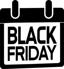 Black Friday Calendar Vector Icon Stock Illustration