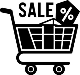 Shopping Cart Sale Vector Icon Stock Illustration