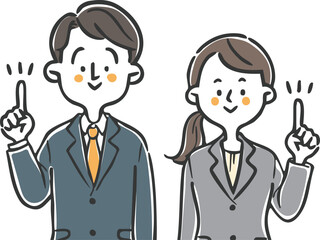 説明　ビジネスパーソン　上半身　ベクター
