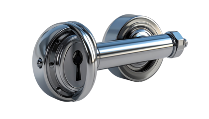 Close-up of a chrome security lock