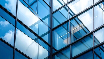 Fototapeta premium Glass Office Building Geometric Pattern