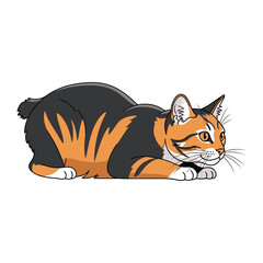 Playful Cat: A sleek feline, poised with curiosity, gazes intently with focused eyes, and the sleek lines of its form and focused gaze create a sense of intrigue and playful energy.