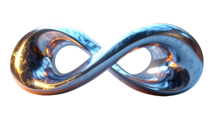 Abstract infinity symbol, metallic texture