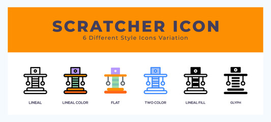 Scratcher icon set. Design elements for logo
