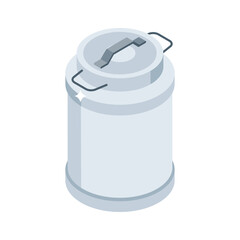 A handy isometric style icon of vintage milk can