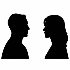  male and female face silhouettes