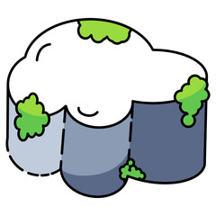 A rugged cliff face covered in moss, ideal for landscape, nature, or adventure visuals.