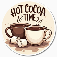 Obraz premium Steaming hot cocoa delight with marshmallows