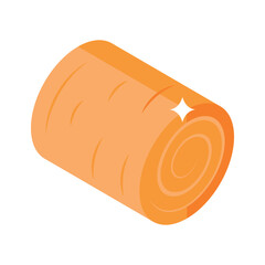 Premium isometric style icon of bundled dry hay
