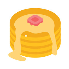 Handy isometric style icon of stacked pancakes tower