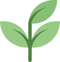 Illustration of Green Plant with Leaves on Isolated Background