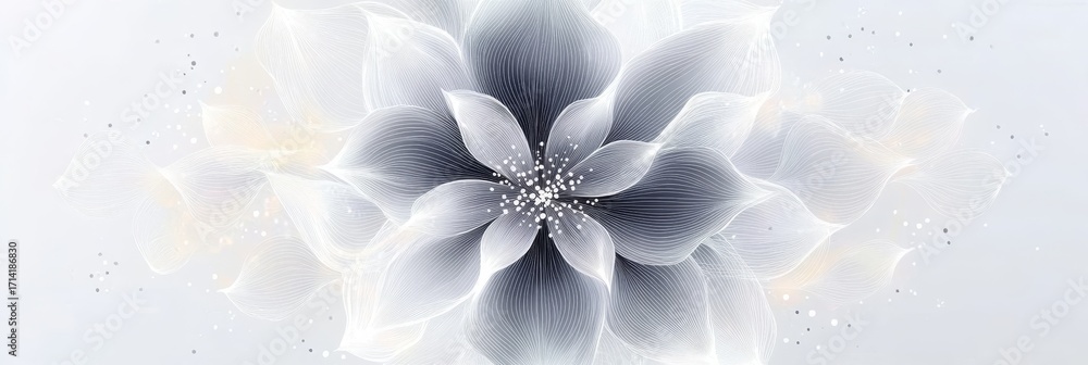 Poster abstract bloom design featuring flowing line work, a captivating display of light and elegance