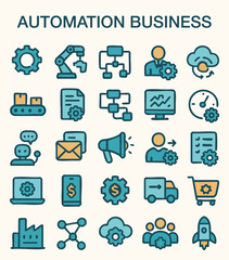 Business Automation and Technology Icons

