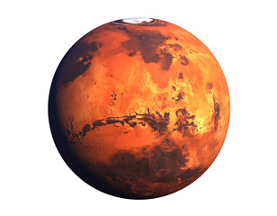 A close-up view of Mars