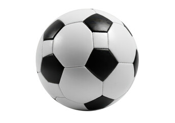 Obraz premium A classic black and white soccer ball, isolated on a transparent background