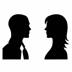Two Heads Male and Female stock illustration